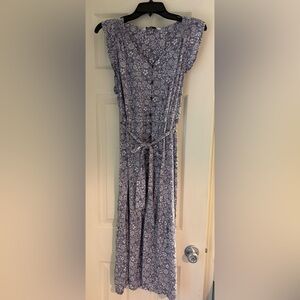 🌸 Sonoma Light Blue Floral Dress | Size M | Button Detail & Tie Waist